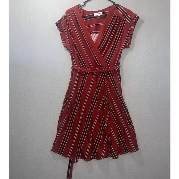 Monteau Dress Women’s Large Red Stripe Flowy Comfy Casual - Picture 1 of 4